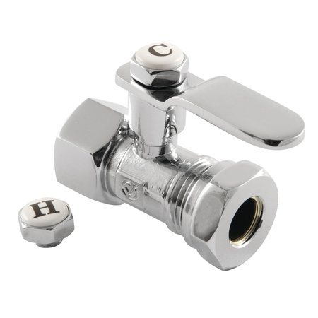 KINGSTON BRASS CA4415CP 1/2" FIP x 1/2" or 7/16" Slip Joint Straight Stop Valve, Polished Chrome CA4415CP